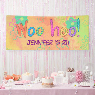 21st Birthday WooHoo Name Personalised Banner