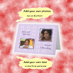 21st birthday your photos and text lilac card<br><div class="desc">This card has a pale lilac background with a repeating pattern of number 21's, and can be personalised with your own text and photos to make a very special 21st birthday greeting. There are two spaces for your photos on the front. One is rectangular, and one is square. Each photo...</div>