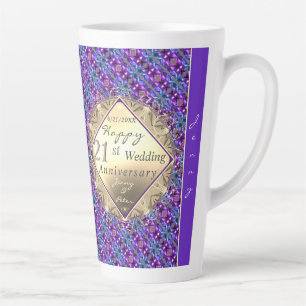 21st Brass Anniversary w/Iolite Latte Mug