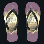 21st Brass & Iolite Wedding Anniversary Thongs<br><div class="desc">I designed these flipflops for her,  dedicated to their 21st wedding anniversary with a nod to the traditional gifts of iolite stone and brass to mark their milestone in this delightful,  original design.</div>