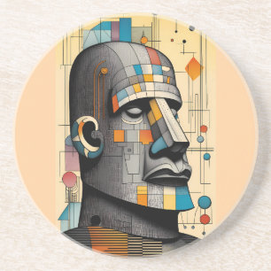 21st Century Moai - Ken Gauge Tiki Art Coaster