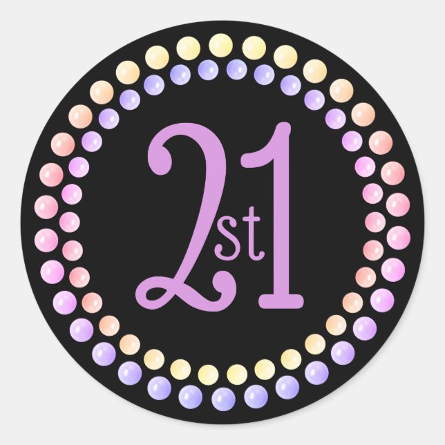21st classic round sticker (Front)