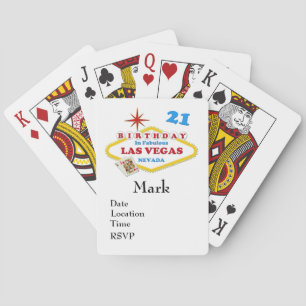 21st Las Vegas Birthday Playing Cards