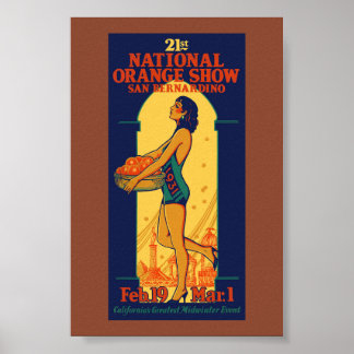 21st National Orange Show Vintage Poster 1931