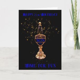 21st SON BEER PUMP BIRTHDAY GREETING CARD