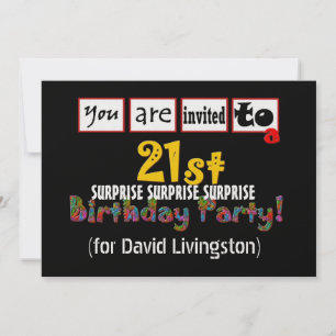 21st SURPRISE Birthday Party Invitation Template