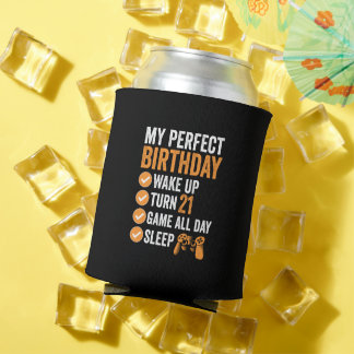 21st Turn 21 My Perfect Birthday Gaming Can Cooler