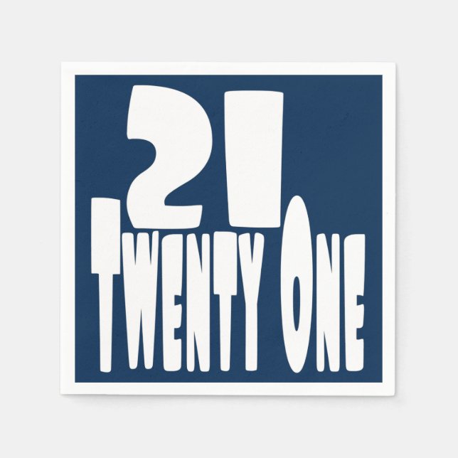 21st Twenty First Birthday Napkin (Front)