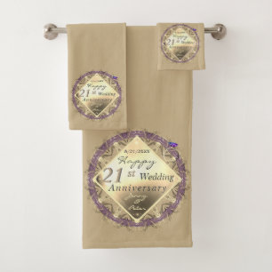 21st Wedding Anniversary Brass Iolite Bath Towel S