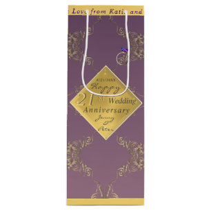 21st Wedding Anniversary Brass & Iolite Gift Bag