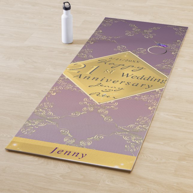 21st Wedding Anniversary Brass Yoga Mat (In Situ)