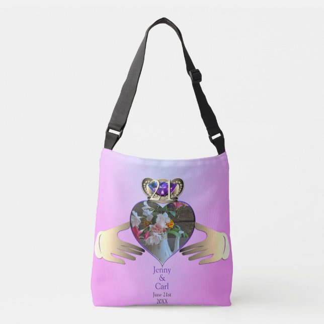 21st Wedding Anniversary Claddaugh Photo  Crossbody Bag (Front)