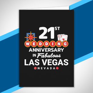 21st Wedding Anniversary Couples Las Vegas Trip Card