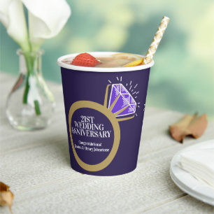 21st wedding anniversary iolite fun facts purple paper cups