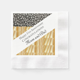 21st Wedding Anniversary Napkin