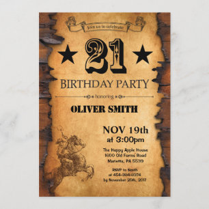 21st Western Birthday Invitation