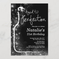 21st Wine Birthday Invitation. Aged to Perfection