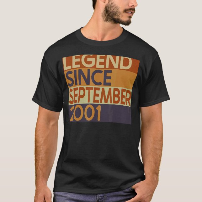 21th Birthday 21 Years Old Legend Since September  T-Shirt (Front)