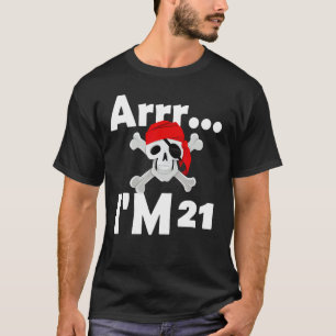 21th Birthday Pirate Skull 21 Years Old Bday T-Shirt