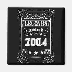 21th Birthday Tee Vintage Legends Born In 2004 21 Magnet