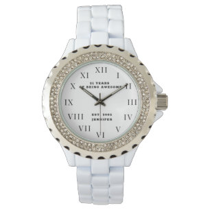 21th Birthday Twenty One Funny Silver Watch