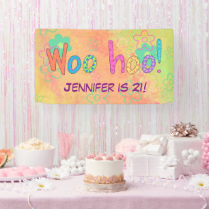 21th Birthday WooHoo Name Personalized Banner