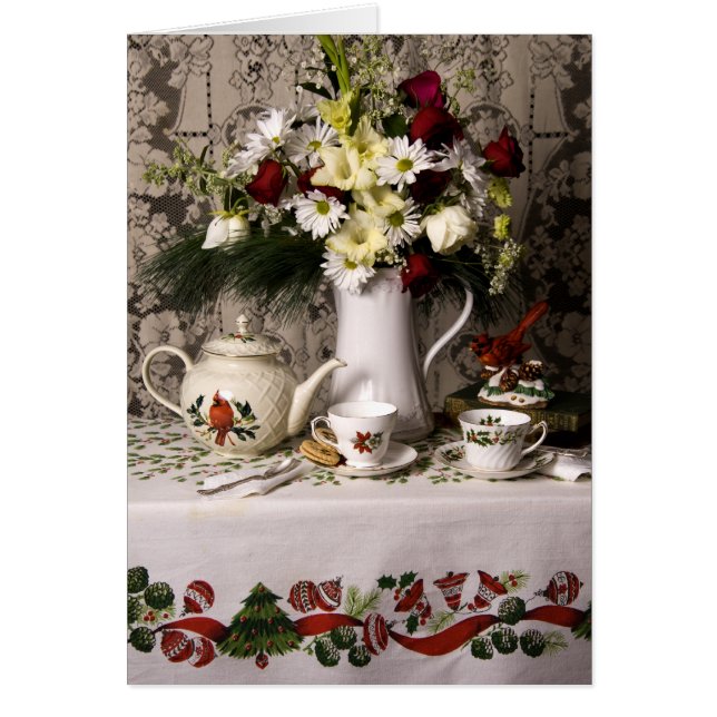 2209 Teatime Floral Still Life Birthday Card (Front)