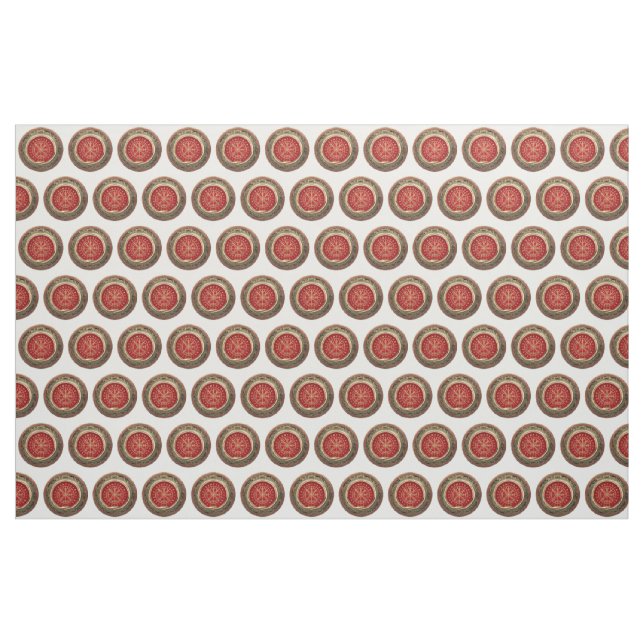 [220] Vegvisir - Viking Gold Magic Runic Compass Fabric (Yard)