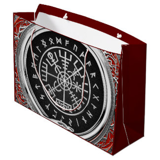 [220] Vegvisir - Viking Silver Magic Runic Compass Large Gift Bag