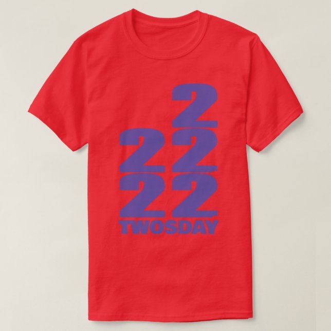 22222 Twosday in Very Peri Typography T-Shirt (Design Front)