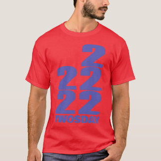 22222 Twosday in Very Peri Typography T-Shirt