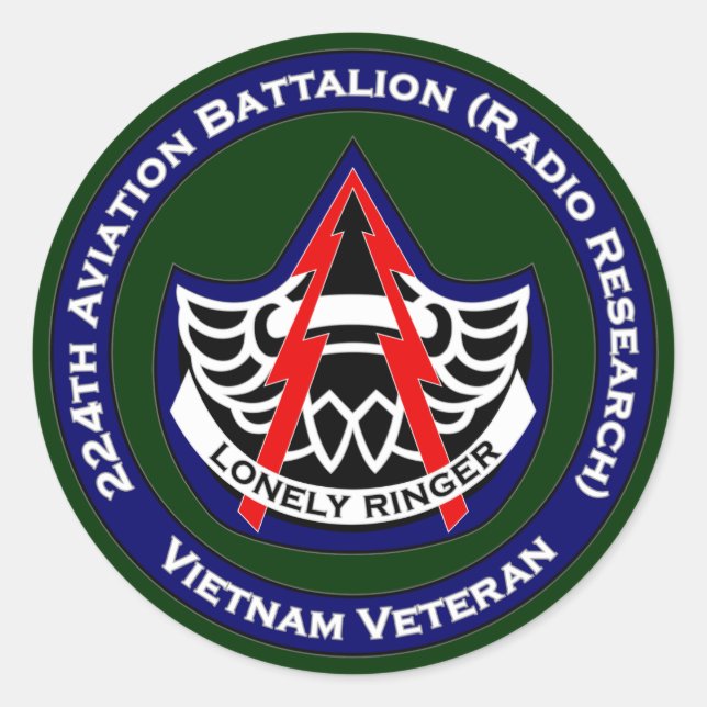 224th Avn 2 Classic Round Sticker (Front)
