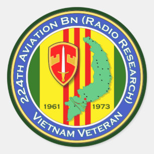 224th Avn Bn RR 1b - ASA Vietnam Classic Round Sticker