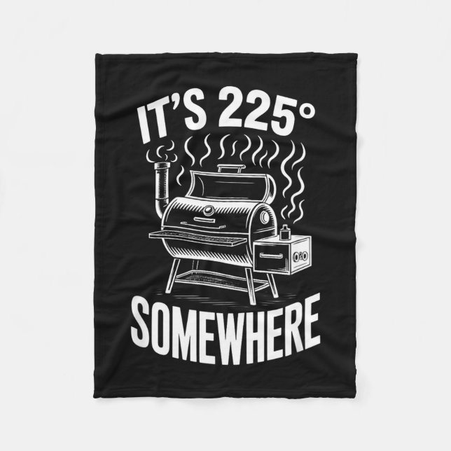 225 somewhere funny bbq smoker grill pitmaster fleece blanket (Front)