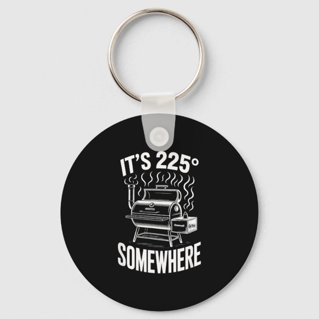 225 somewhere funny bbq smoker grill pitmaster key ring (Front)