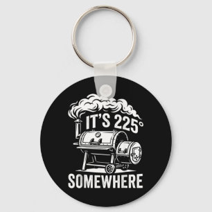 225 Somewhere Funny Bbq Smoker Grill Quote Design Key Ring