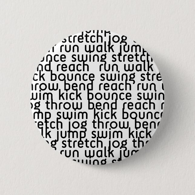226 ATHLETIC ACTIVE FITNESS EXCERCISE MOVE BOUNCE 6 CM ROUND BADGE (Front)