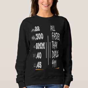 22 380 9MM 40 45 Guns All Faster Than Dialing 911 Sweatshirt