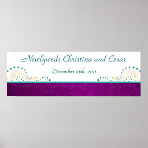 22.5"x7.5" Personalised Banner Arabian Purple Poster