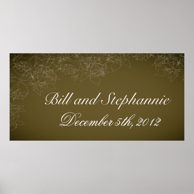 22.5"x7.5" Personalised Banner Autumn Floral Fall Poster (Front)