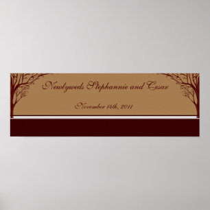 22.5"x7.5" Personalised Banner Autumn Tree Poster