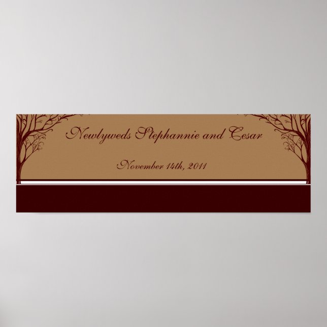 22.5"x7.5" Personalised Banner Autumn Tree Poster (Front)