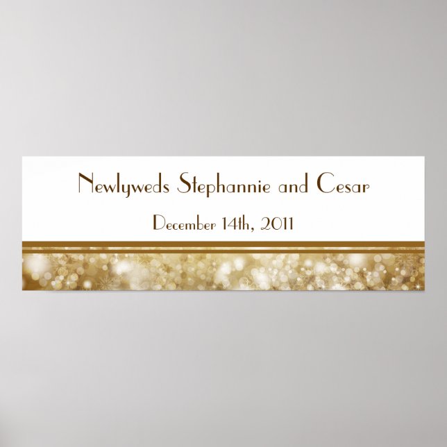 22.5"x7.5" Personalised Banner Christmas Copper Poster (Front)