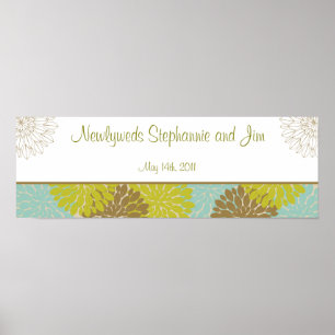 22.5"x7.5" Personalised Banner Floral Burst Poster
