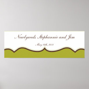 22.5"x7.5" Personalised Banner Green and Brown Poster