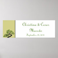 22.5"x7.5" Personalised Banner Japanese Green Bons