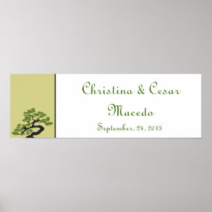 22.5"x7.5" Personalised Banner Japanese Green Bons Poster