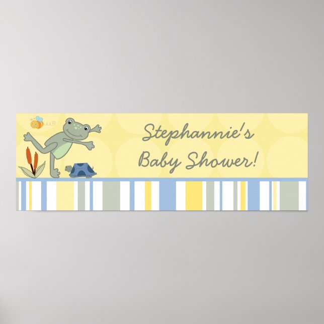 22.5"x7.5" Personalised Banner Leap Frog Turtle Poster (Front)