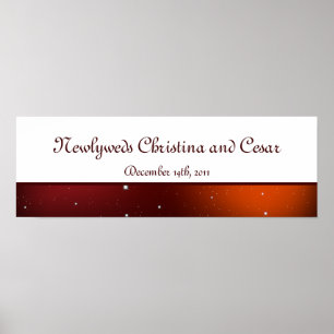 22.5"x7.5" Personalised Banner Maroon Lantern Poster