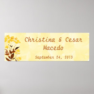 22.5"x7.5" Personalised Banner Mustard Yellow Popp Poster